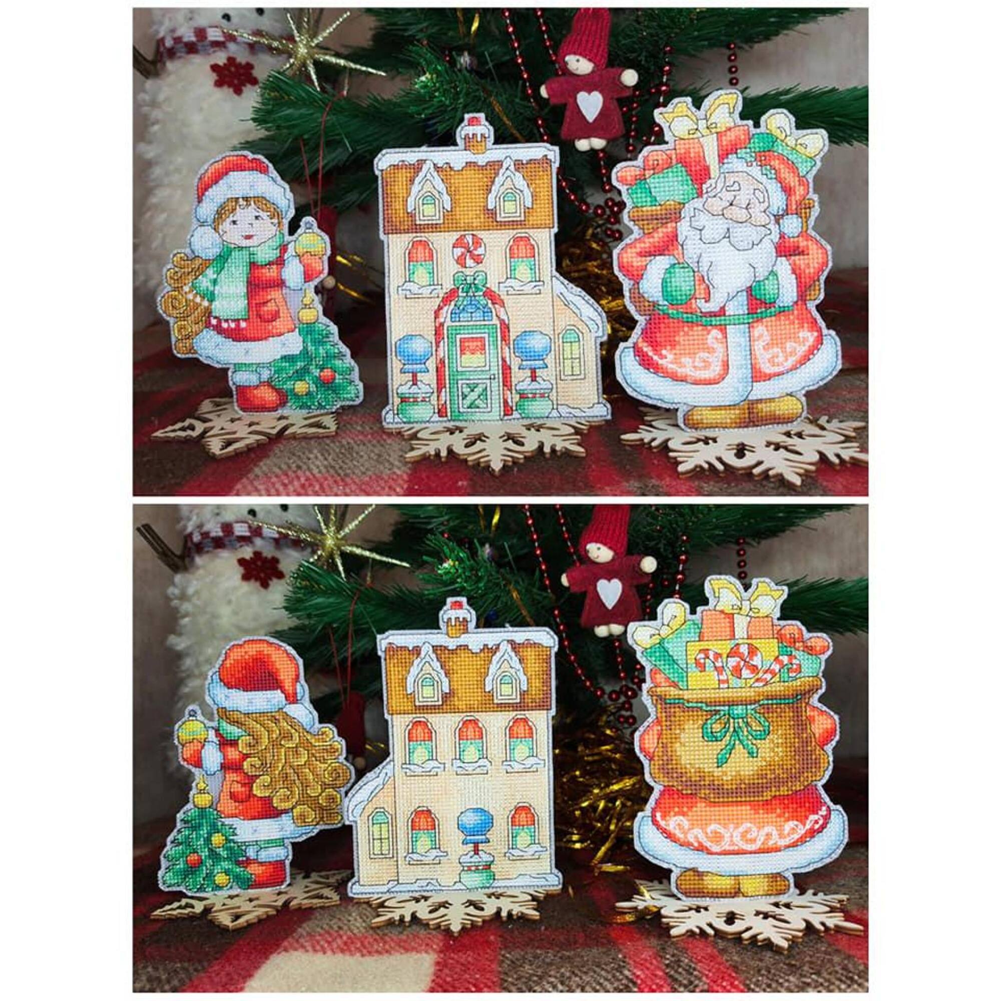 Crystal Art Plastic Canvas Counted Cross Stitch Kit Fairy Tale Gingerbread House